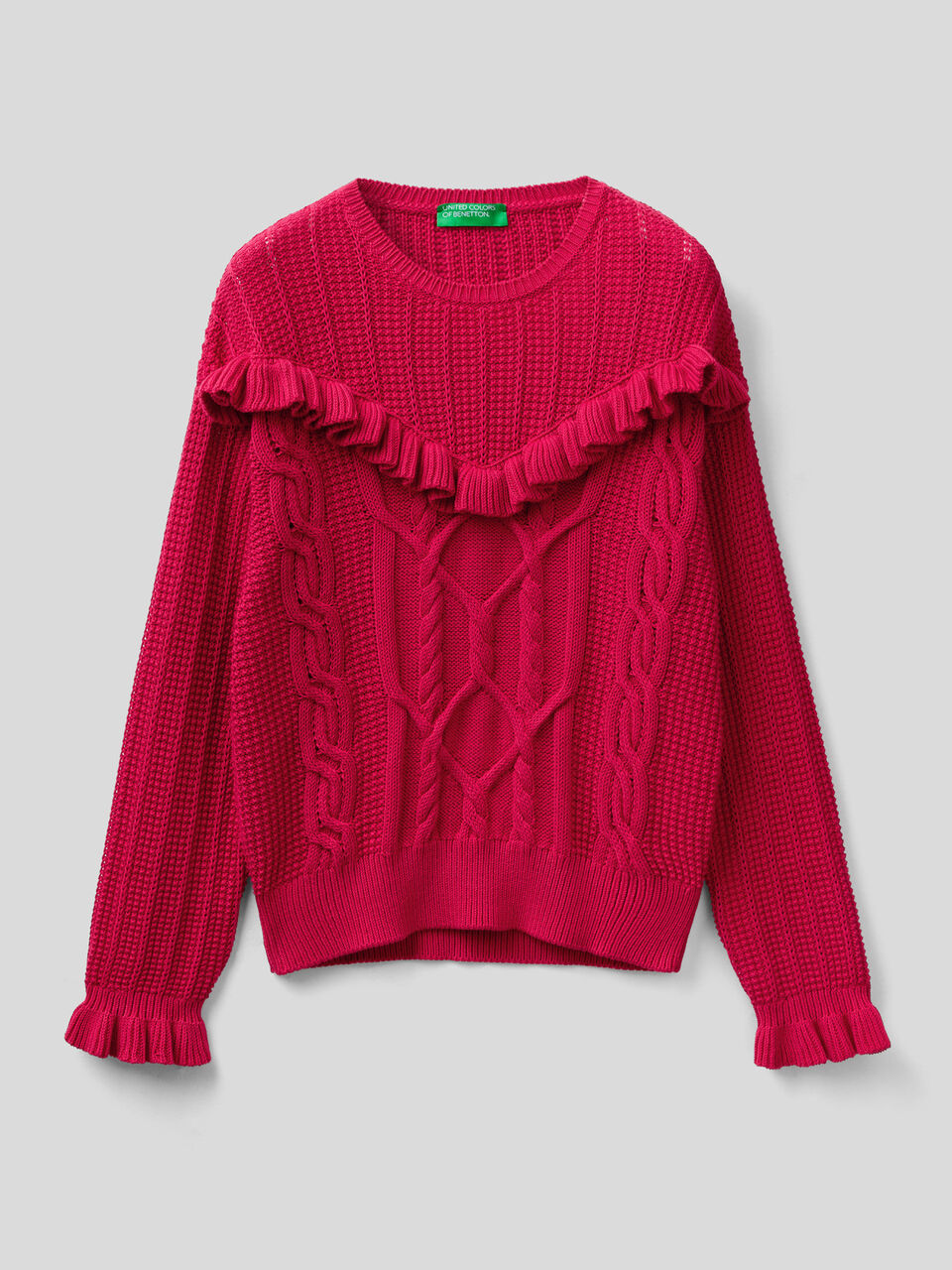 Sweater with rouches and braids image number 1