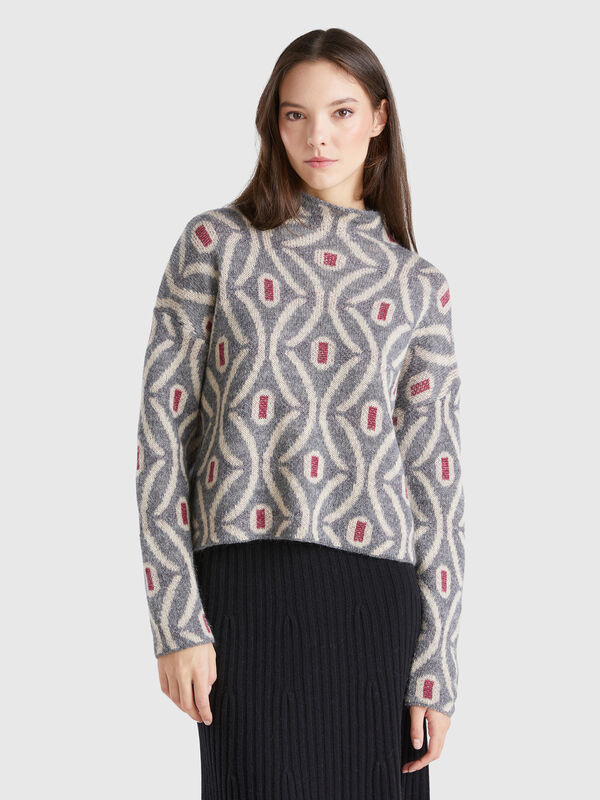 Jacquard turtle neck sweater Women