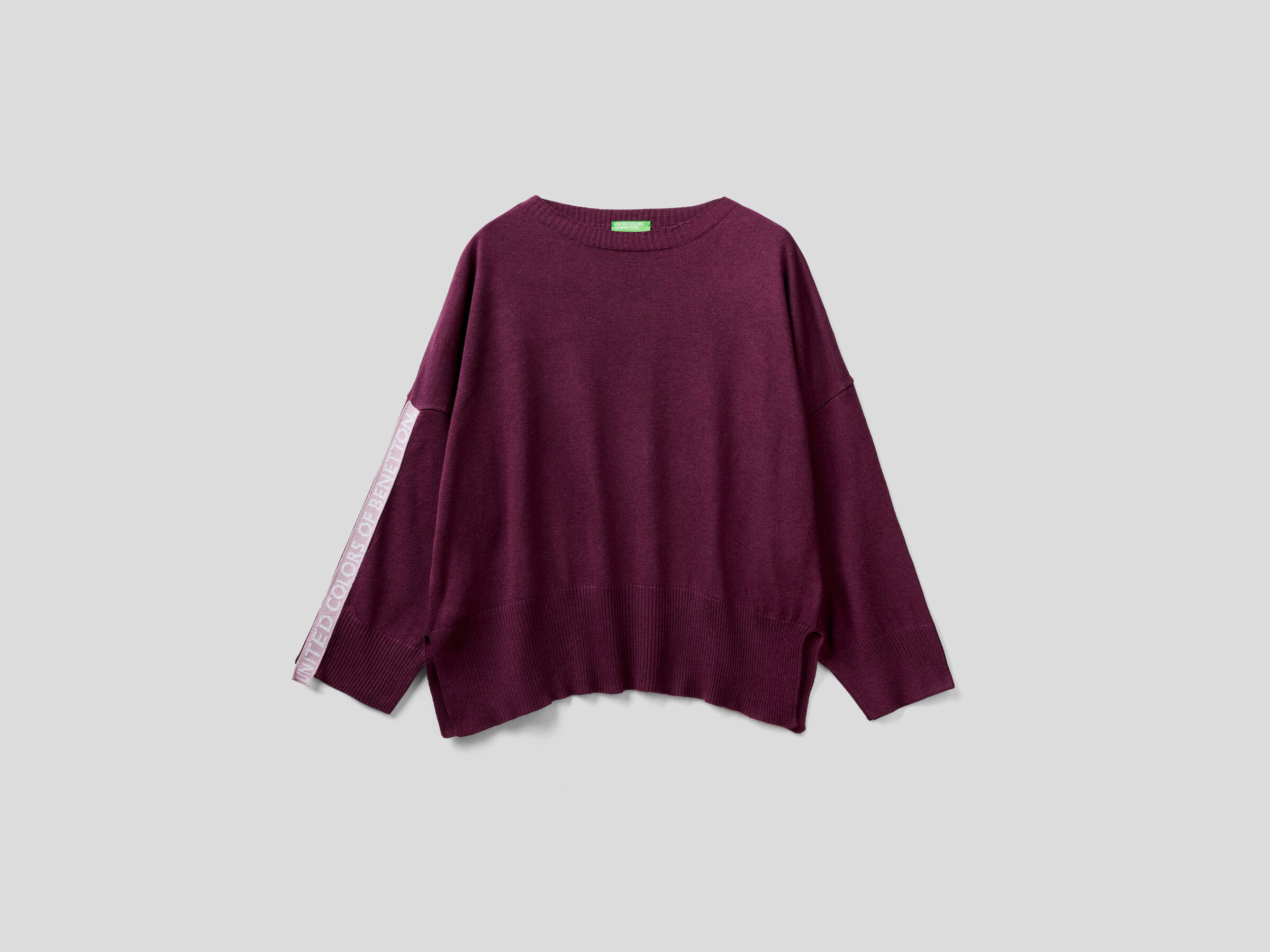 Boxy fit sweater with logo band image number 4