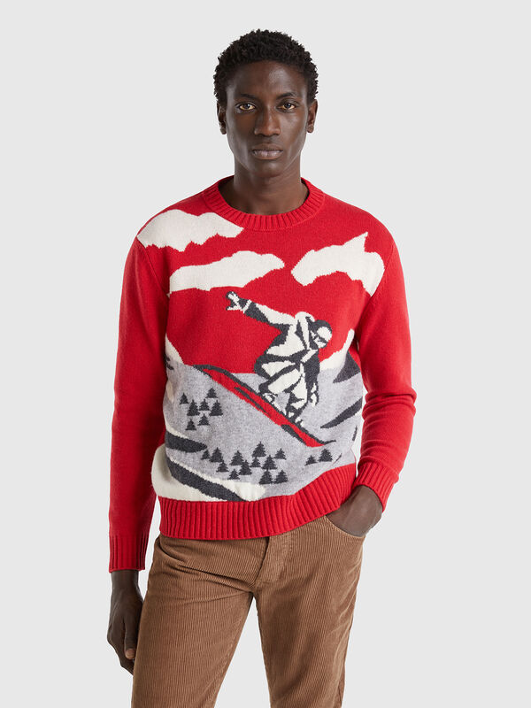Sweater with ski graphic Men