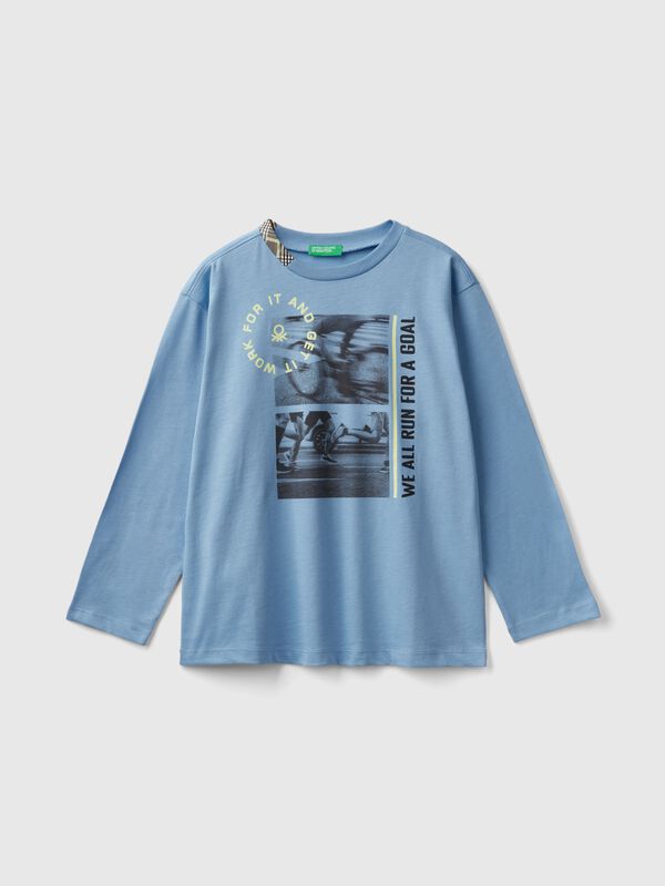 T-shirt with photographic print in organic cotton Junior Boy