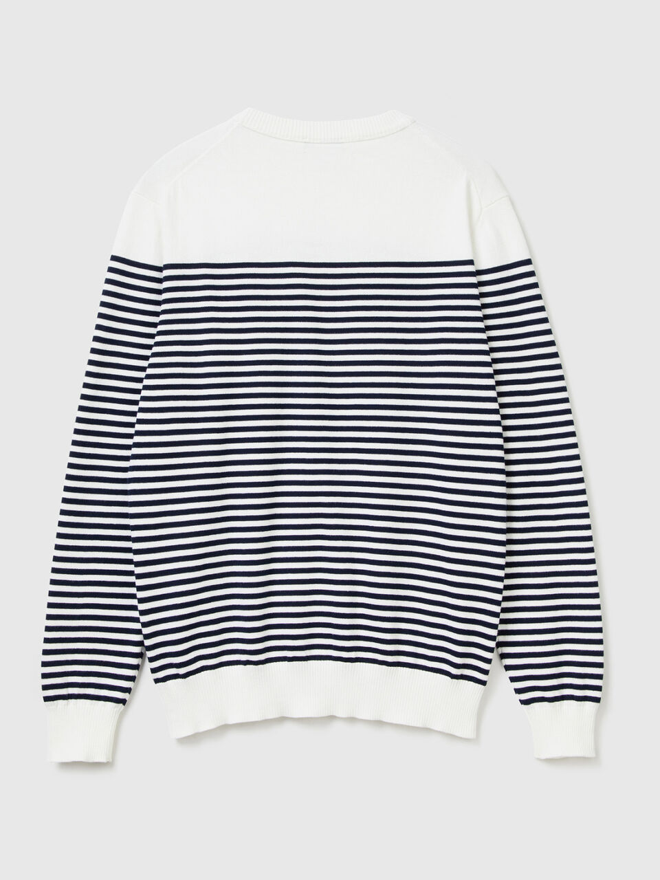 Striped 100% cotton sweater image number 2
