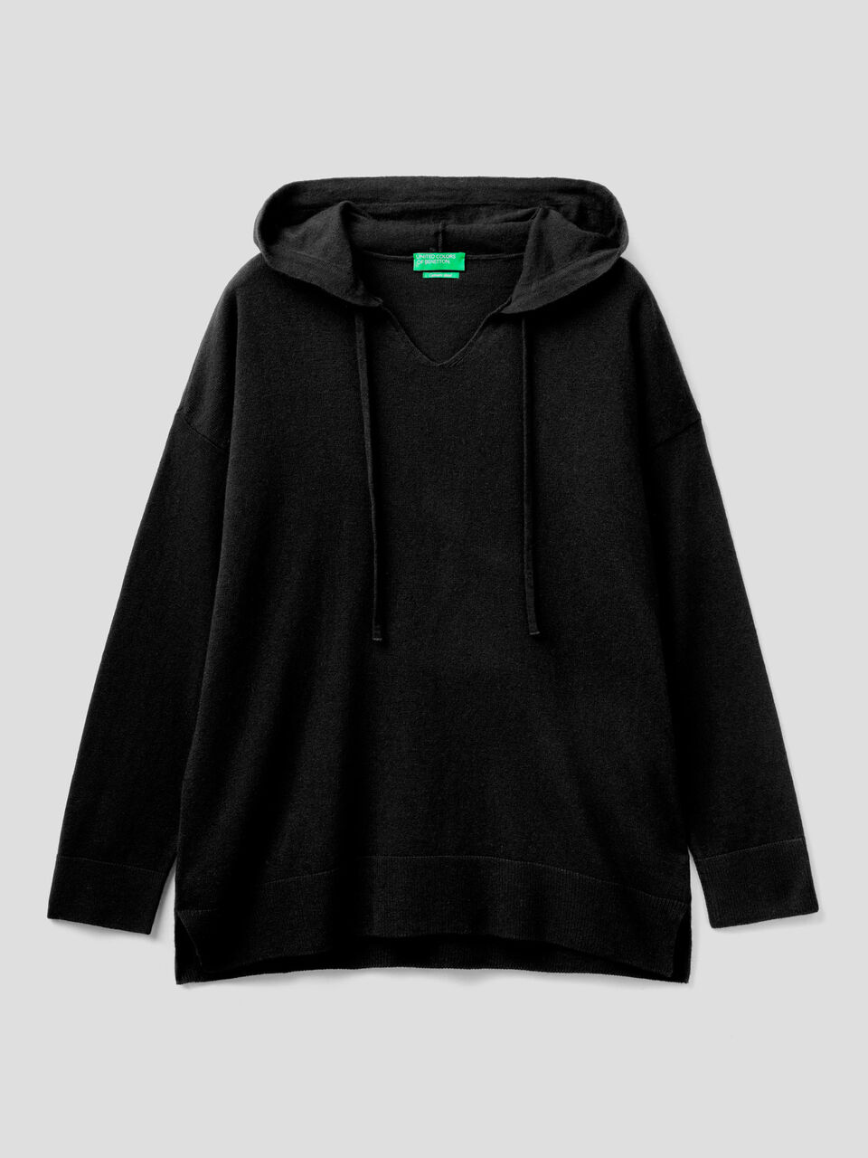 Sweater in cashmere blend with hood image number 1