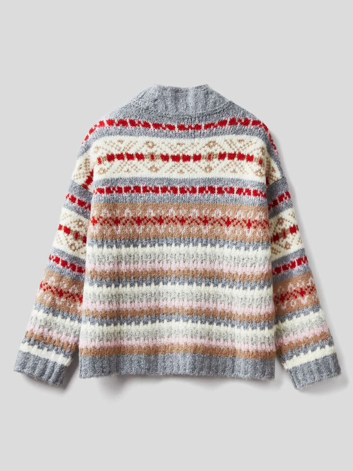 Jacquard turtleneck sweater image number 2