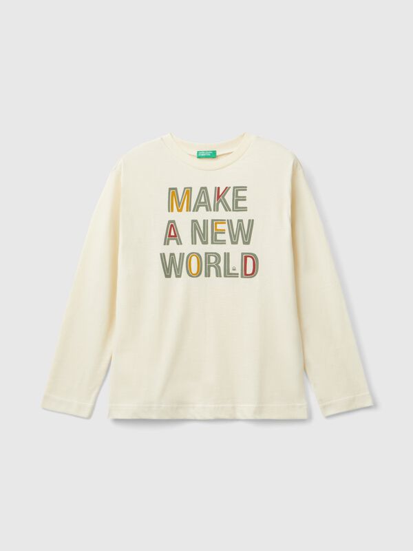 T-shirt with print in warm organic cotton Junior Boy