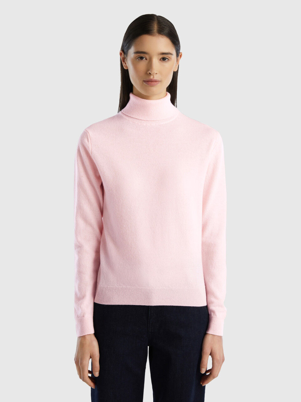 Women s High Collar Merino Wool Sweaters Women 2024 Benetton