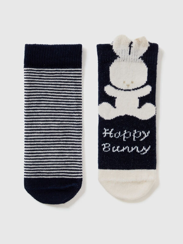 Sock set with stripes and bunny New Born (0-18 months)