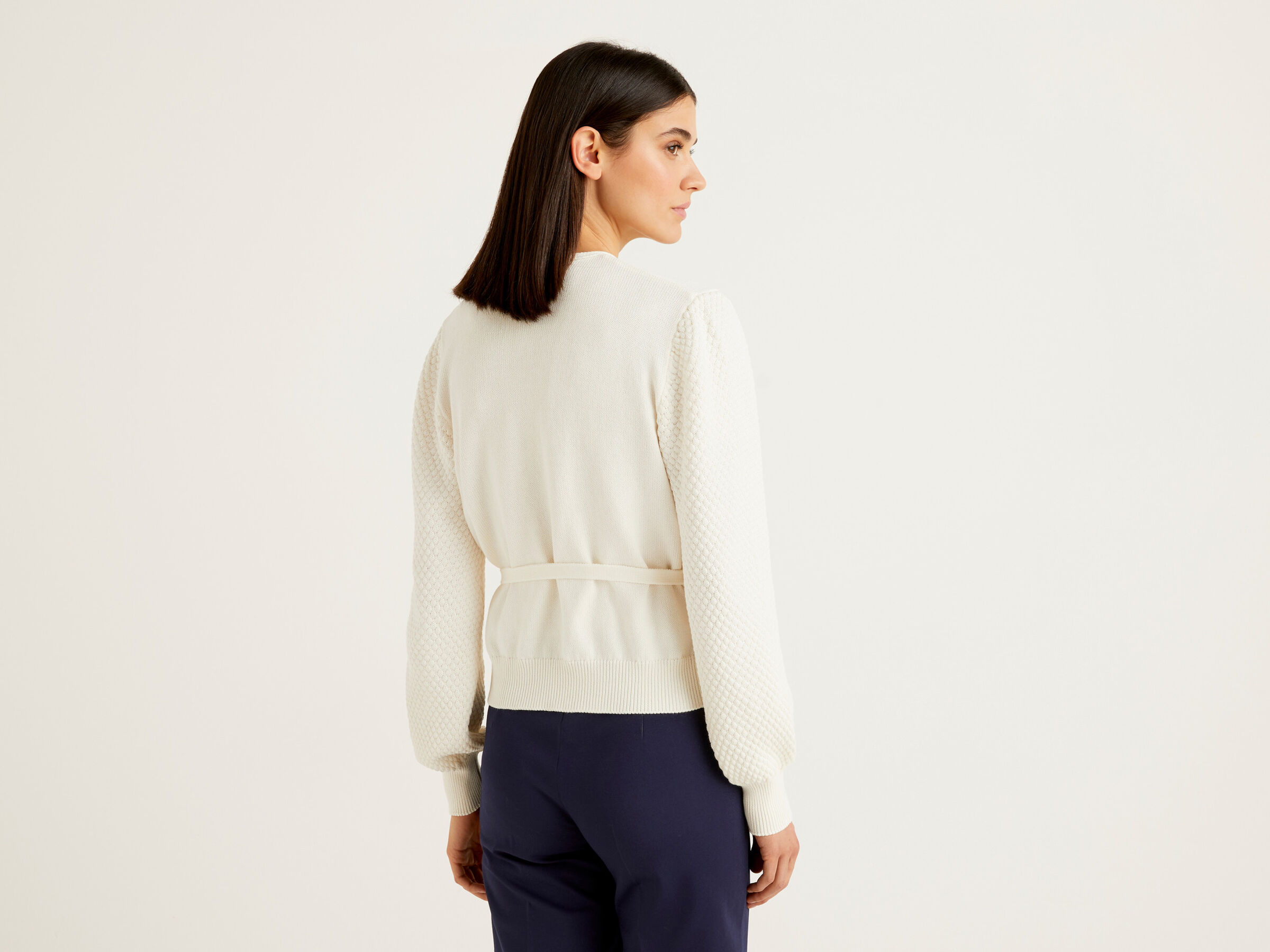 Crisscross cardigan with belt image number 2