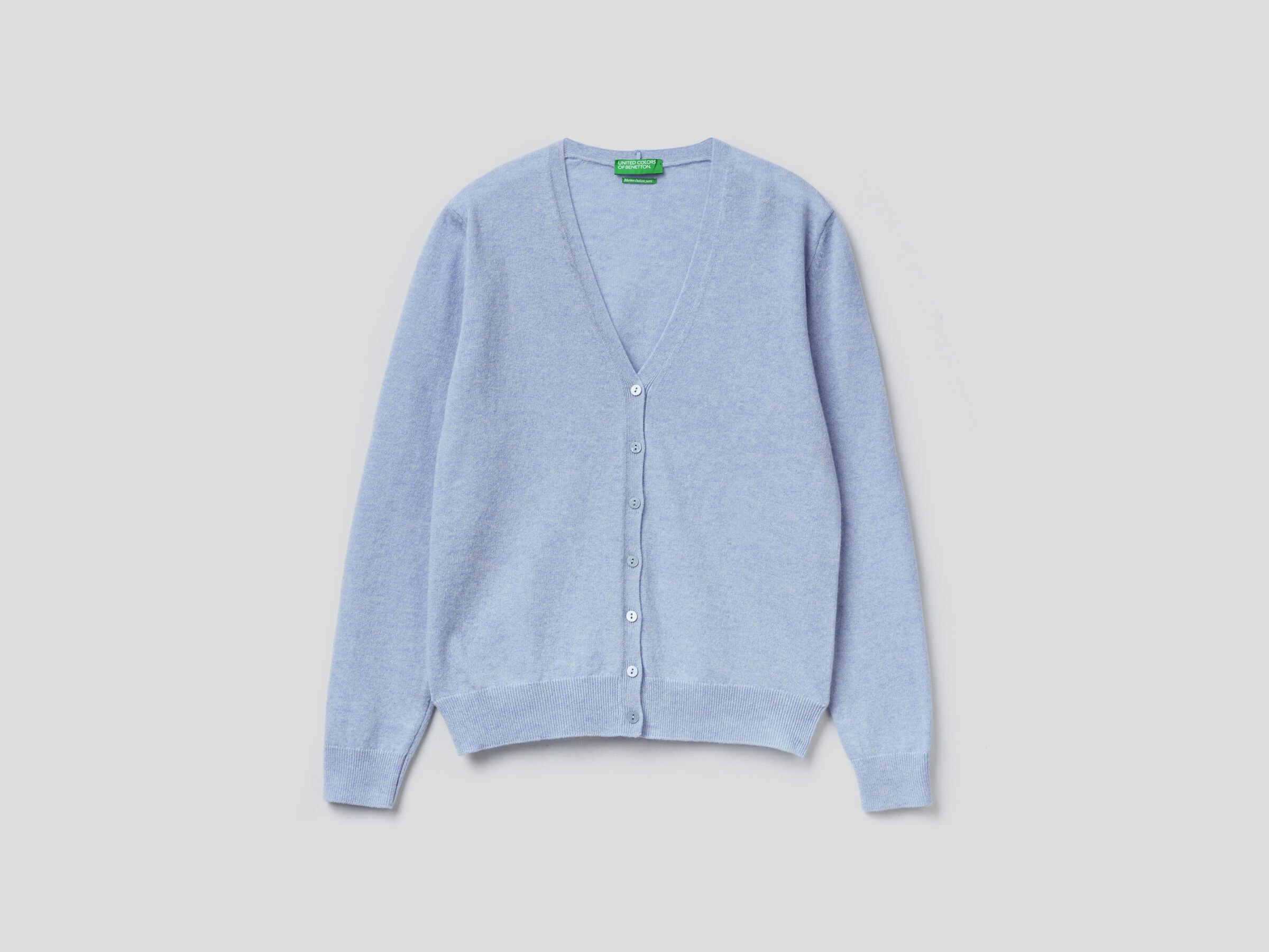 V-neck cardigan in pure virgin wool image number 5