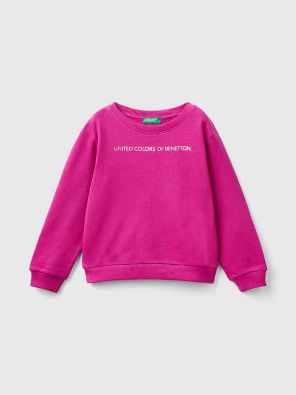 100% organic cotton sweatshirt with logo Junior Girl