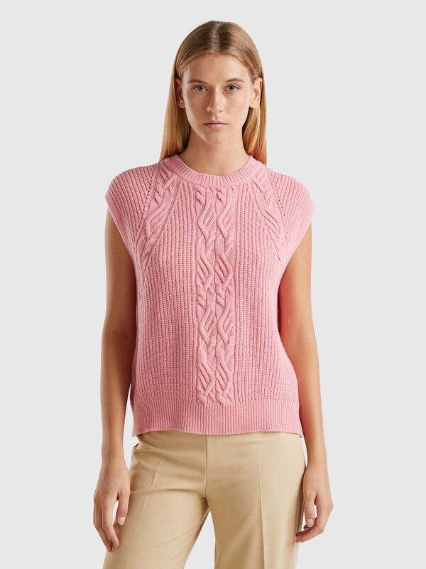 Vest with cable knit Women