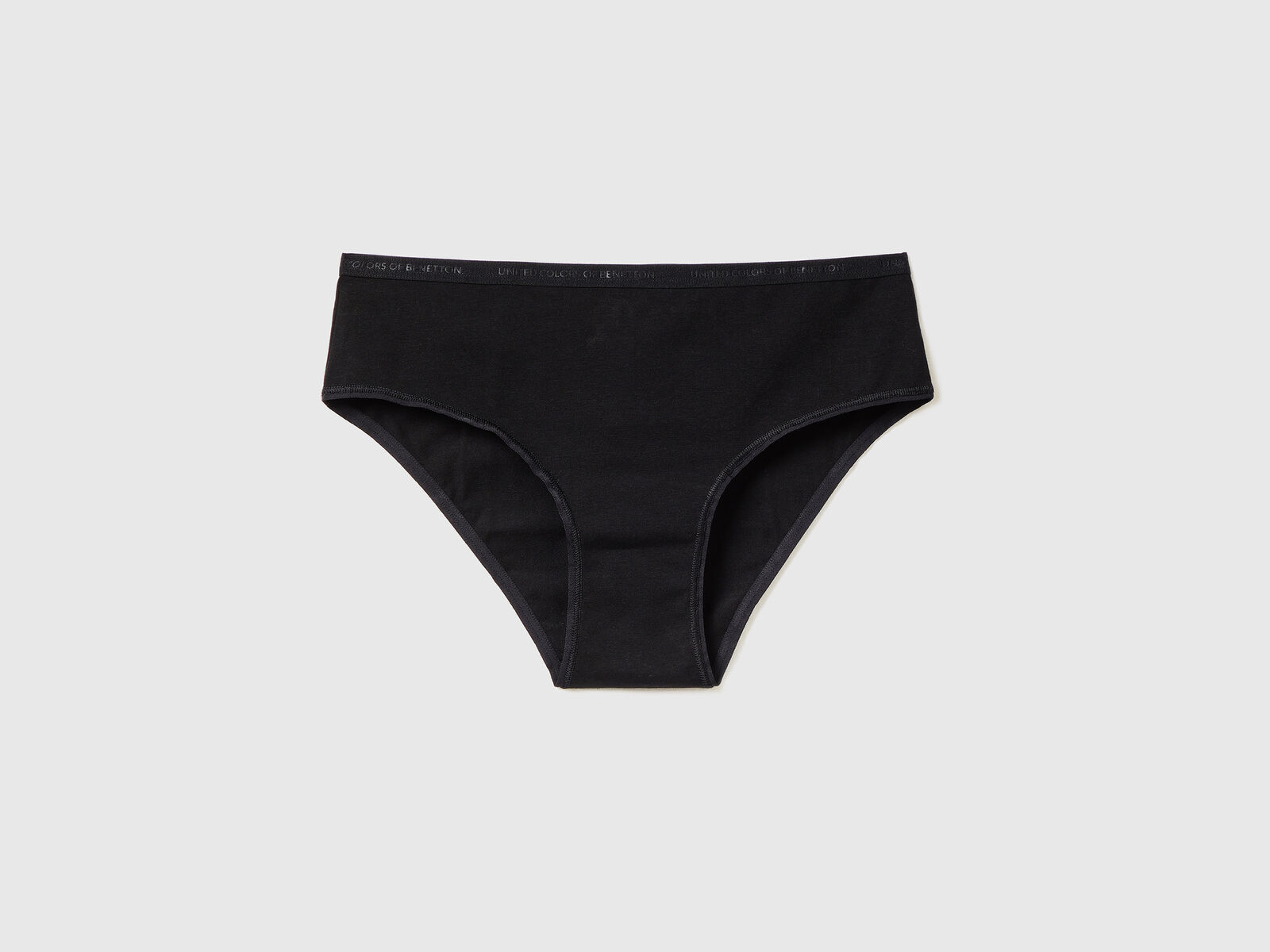 Benetton High-rise Underwear In Organic Cotton in Black