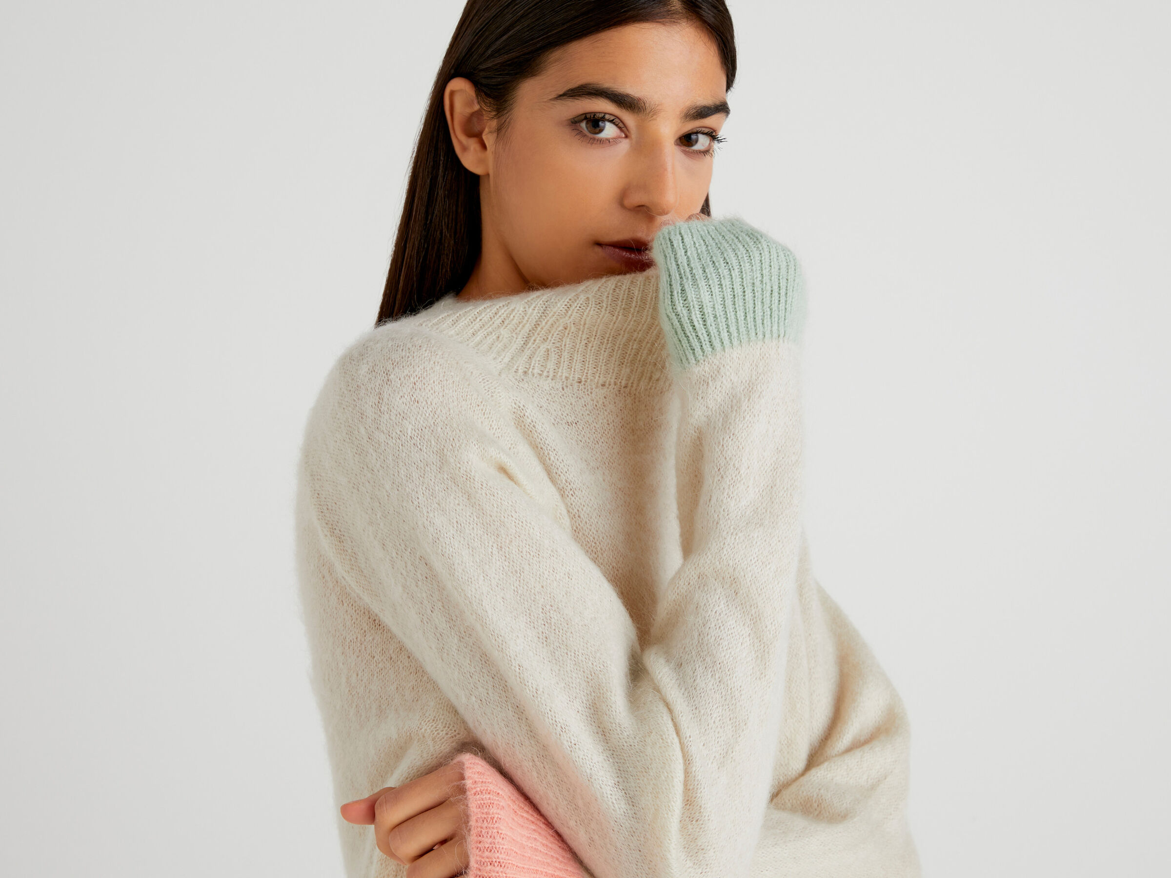 Turtleneck sweater in mohair blend image number 3