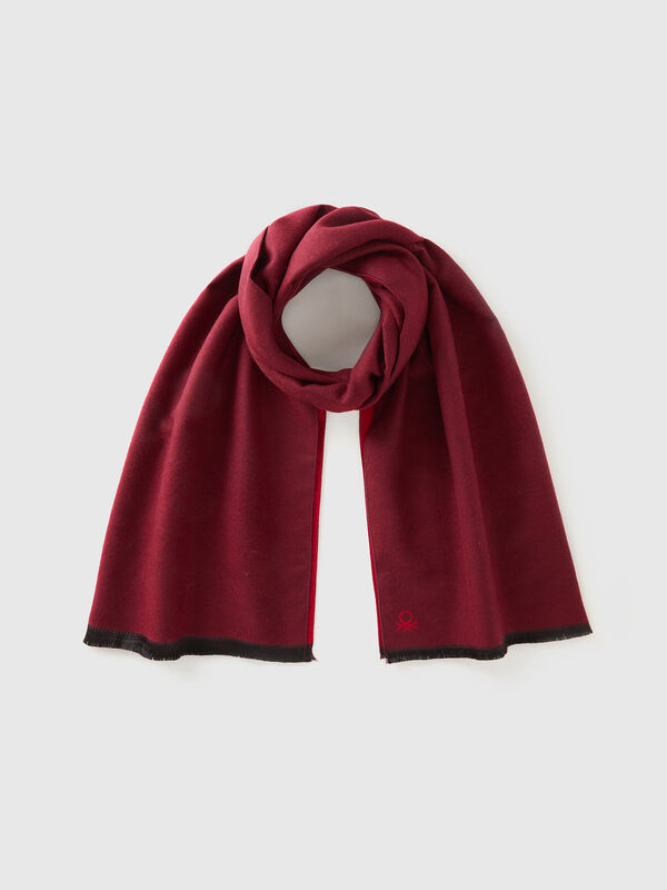 Two-tone scarf with fringe Women