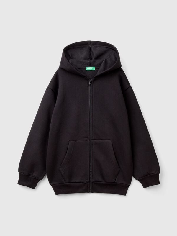 Zip-up sweatshirt with thick print, Junior Boy