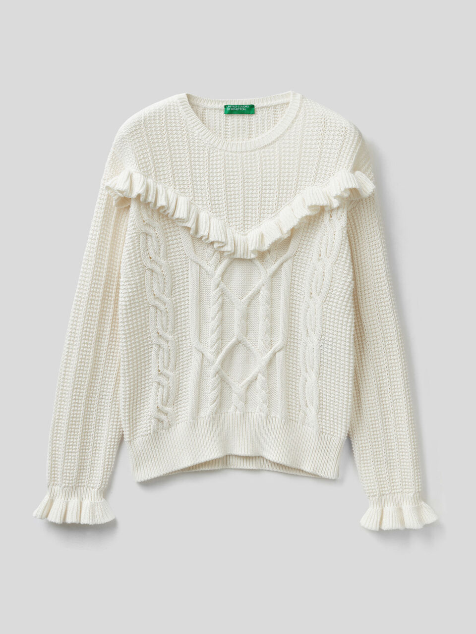 Sweater with rouches and braids image number 1