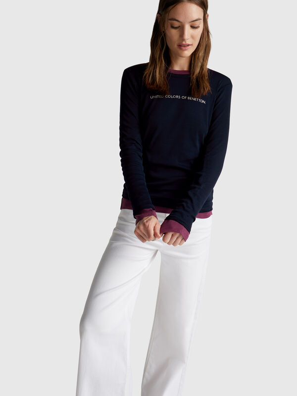 100% cotton long sleeve t-shirt Women