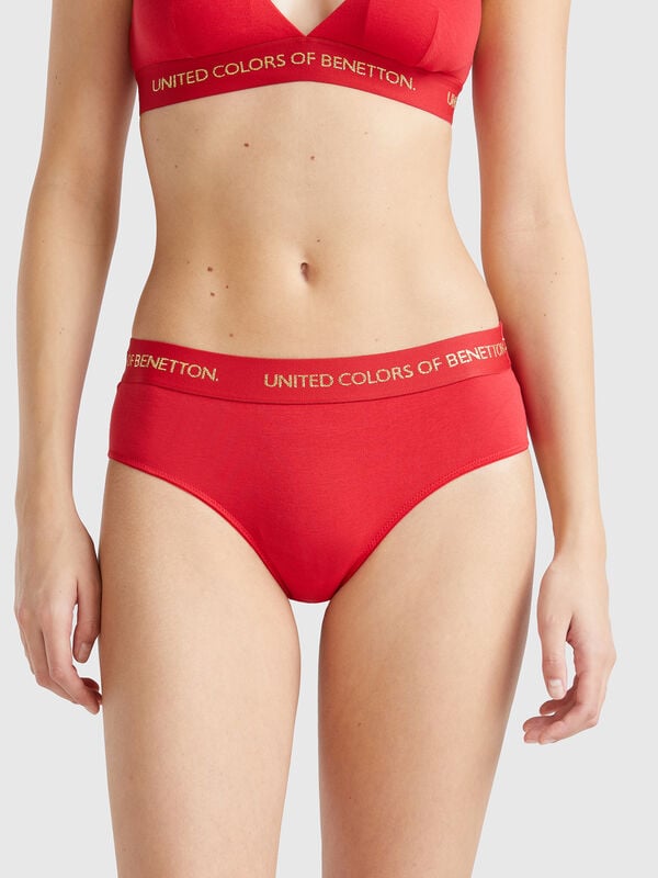 Stretch cotton briefs Women