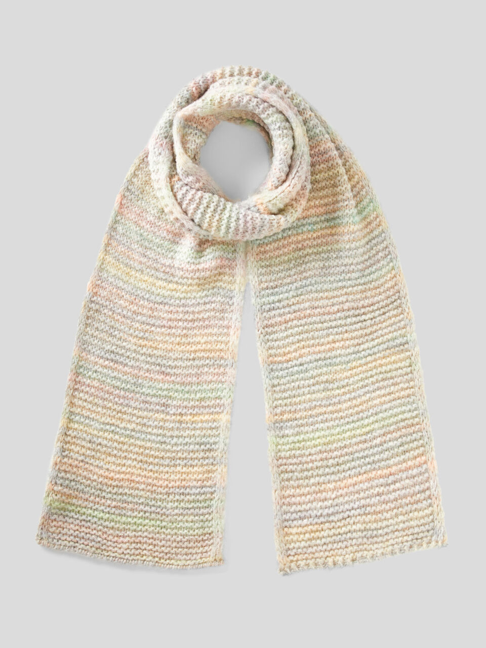 Multicolored scarf in wool blend image number 1