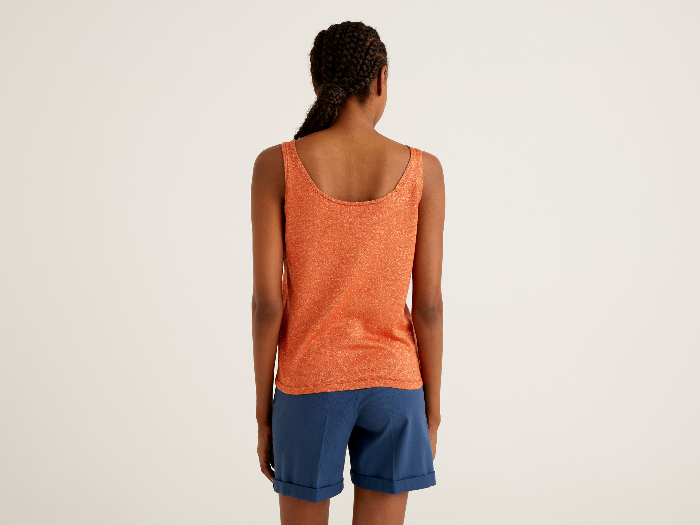 Tank top in viscose and lurex image number 2