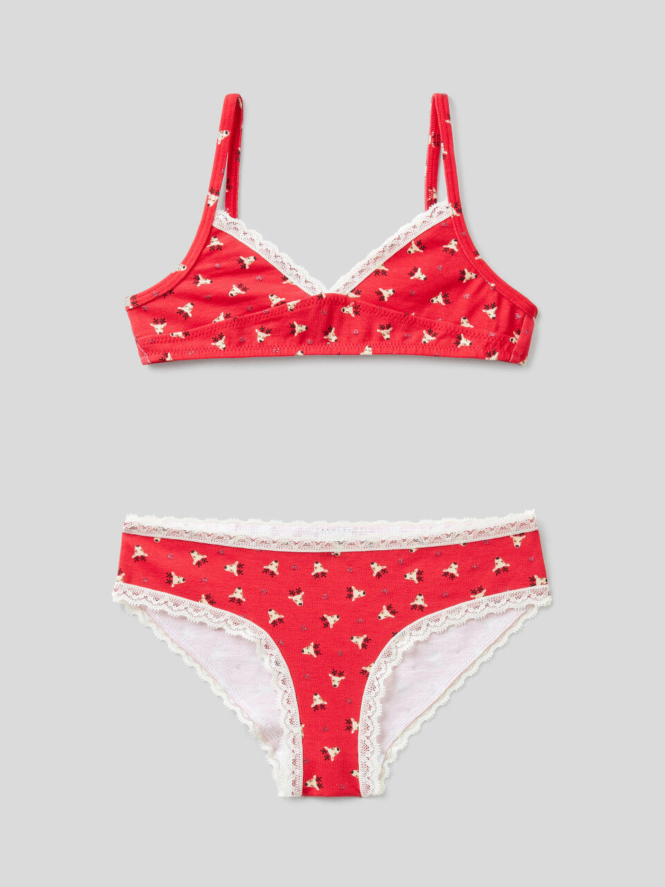 Underwear and top with reindeer print