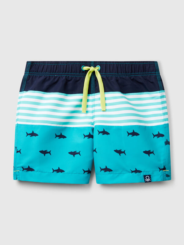 Swim trunks with stripes and sharks Junior Boy