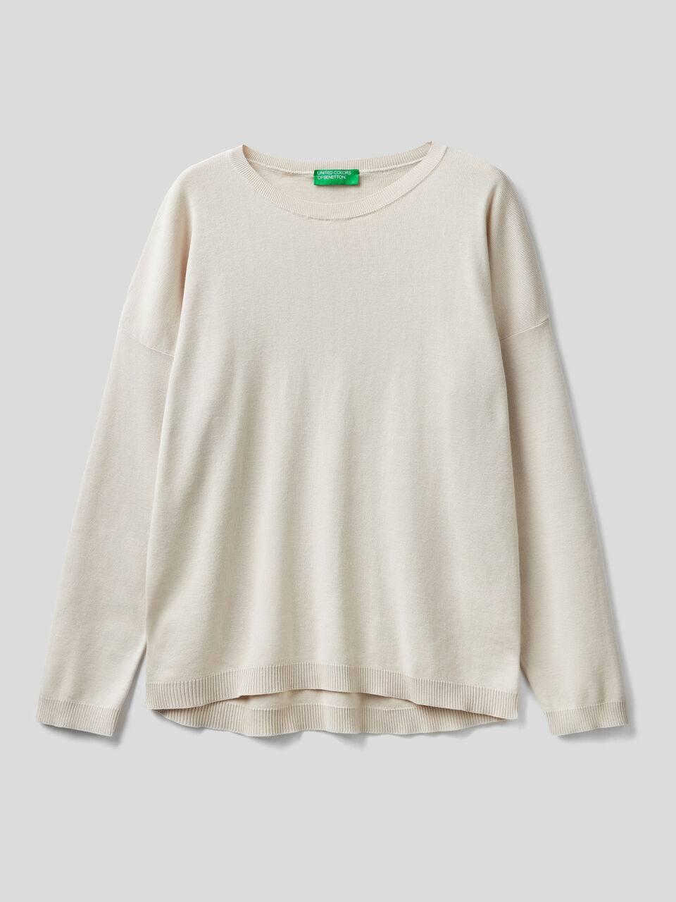 Cotton sweater with round neck image number 1