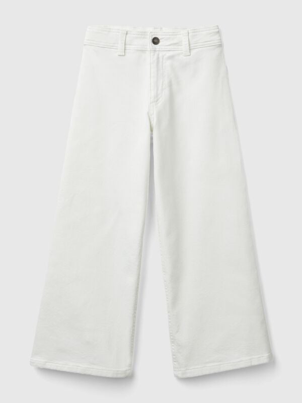 Wide trousers in stretch cotton Junior Girl