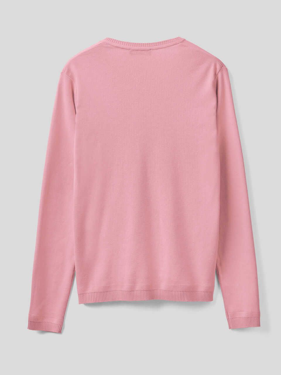 Pure cotton sweater with V-neck image number 2