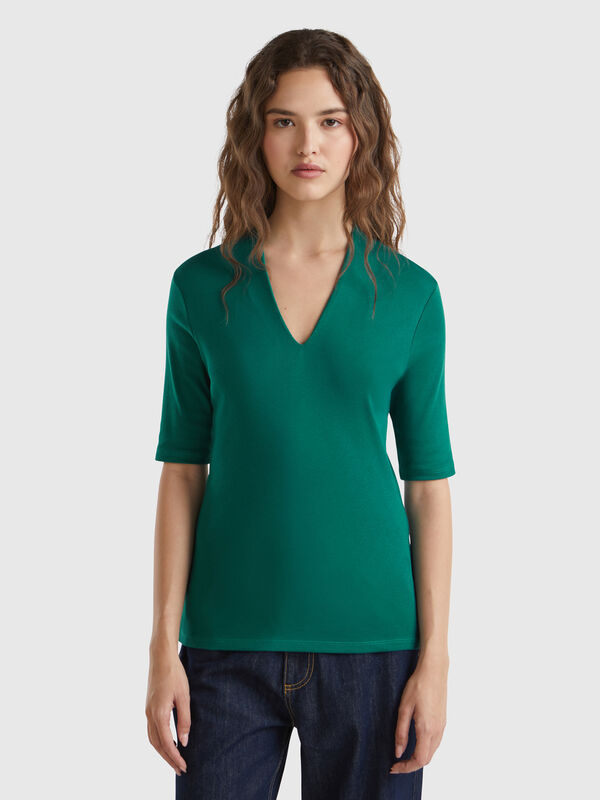 Slim fit t-shirt in long fiber cotton Women