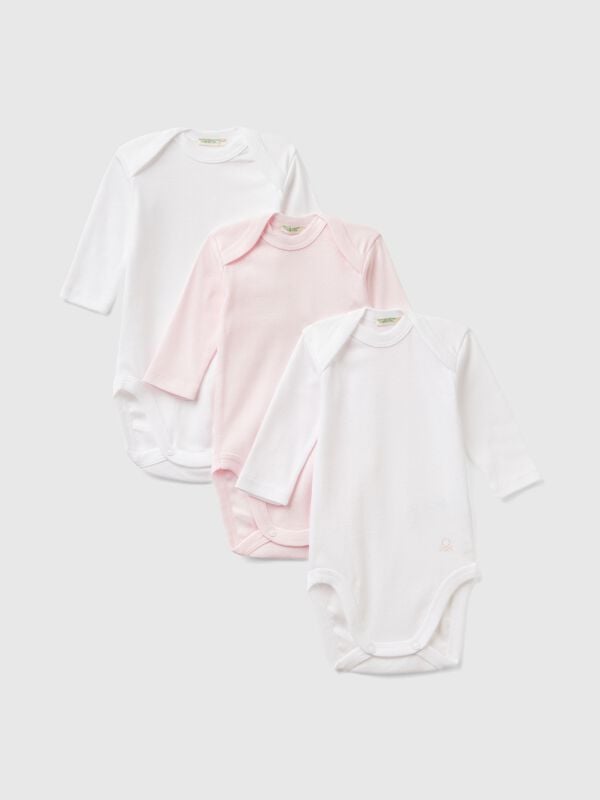Three solid color bodysuits in cotton New Born (0-18 months)