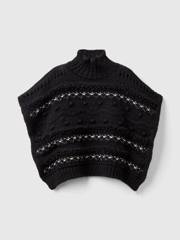 Knit cape with lurex Junior Girl