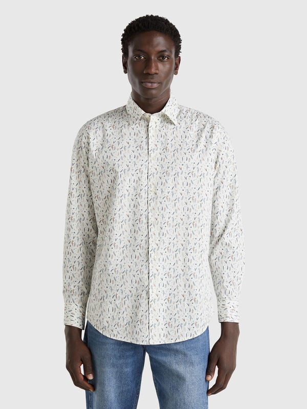 Patterned shirt in organic cotton Men
