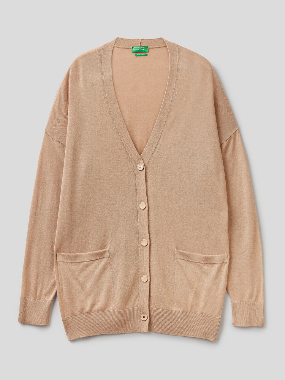 Cardigan in wool and cashmere blend image number 1
