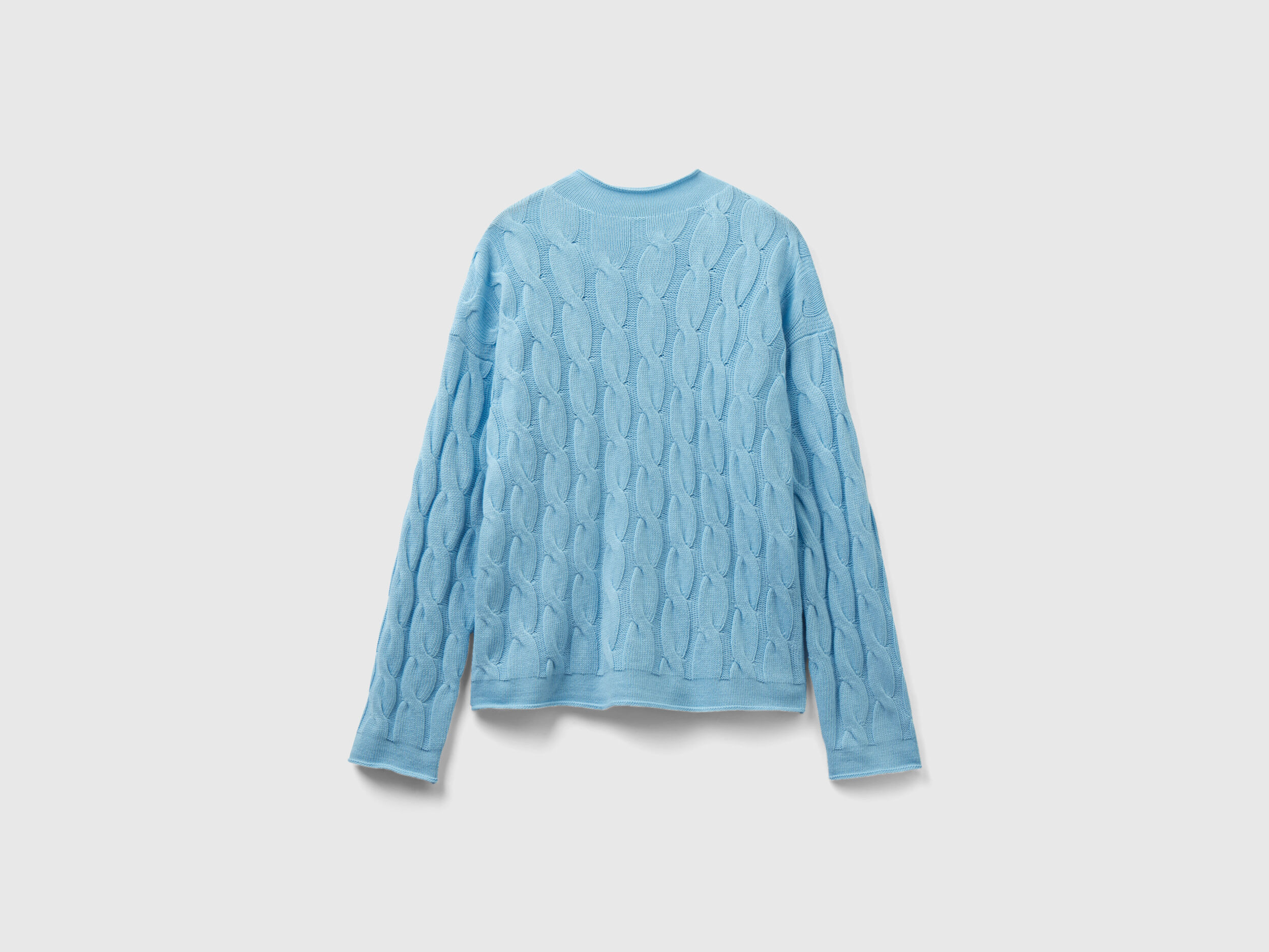 Baby blue cable knit new arrivals sweater