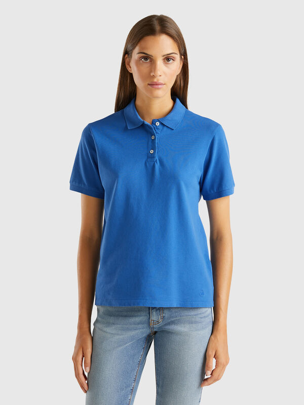 Polo in stretch organic cotton Women
