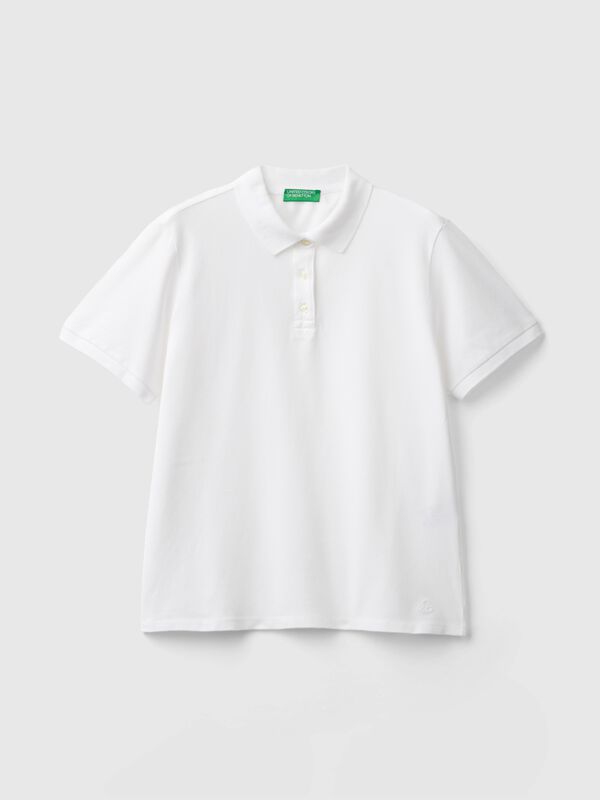 Polo in stretch organic cotton Women