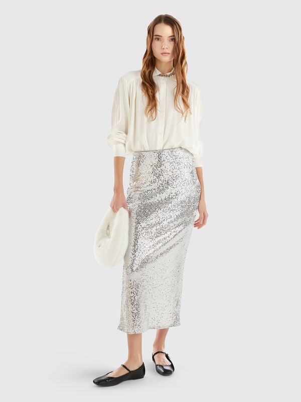 Pencil skirt with sequins Women