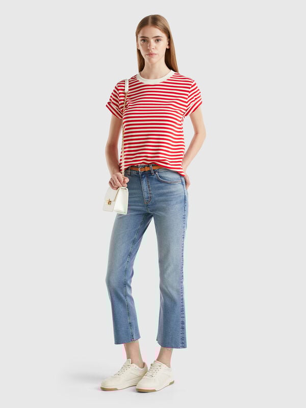 Cropped jeans in cotton Women