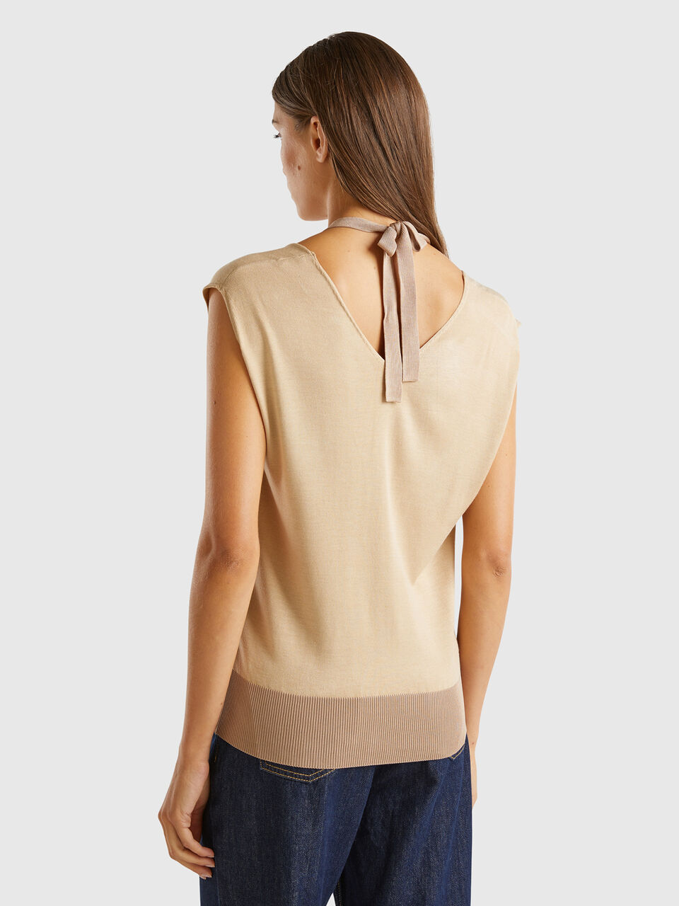 V NECK SWEATER H/S Women image number null