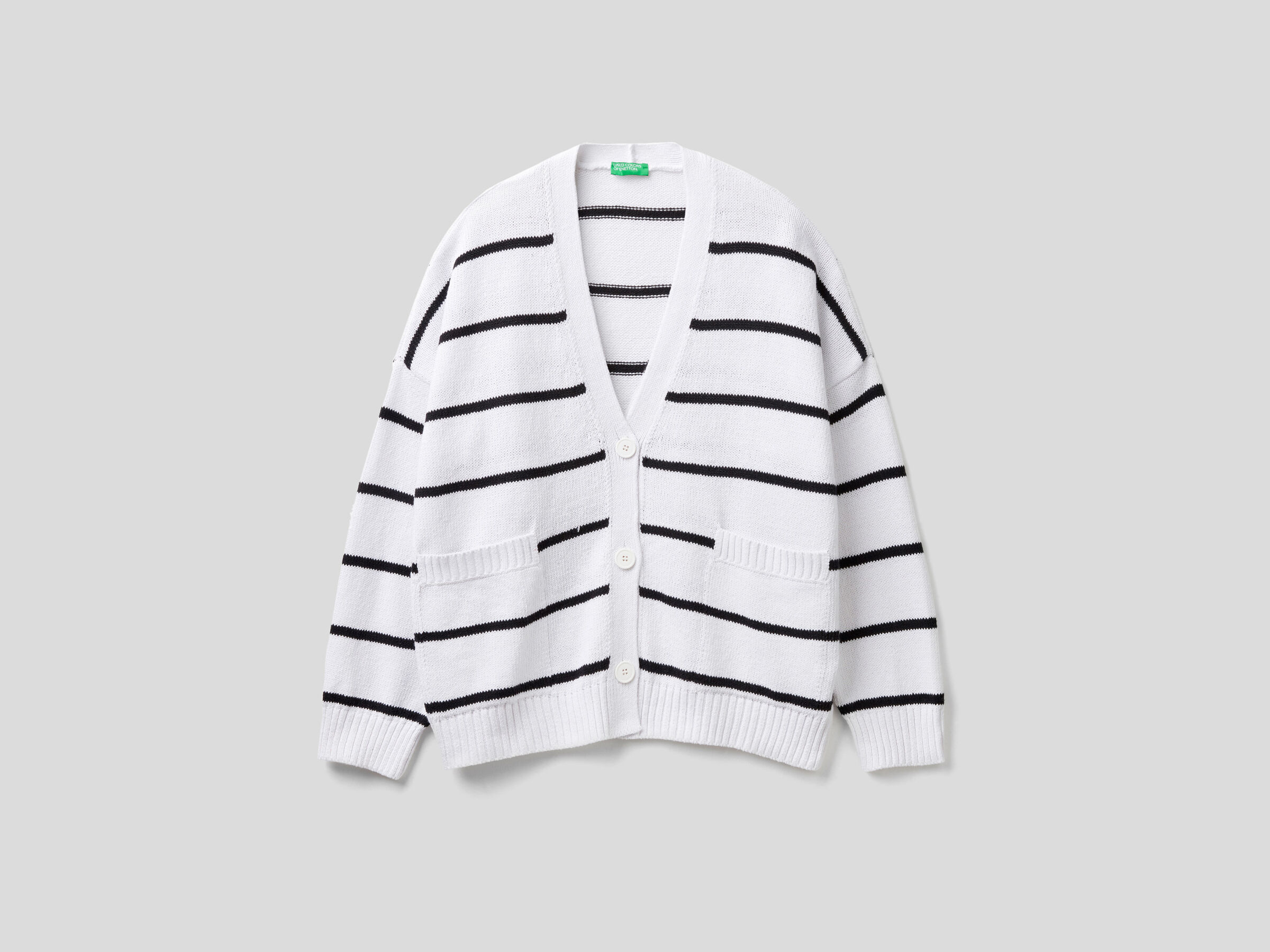 Striped cardigan with buttons image number 4