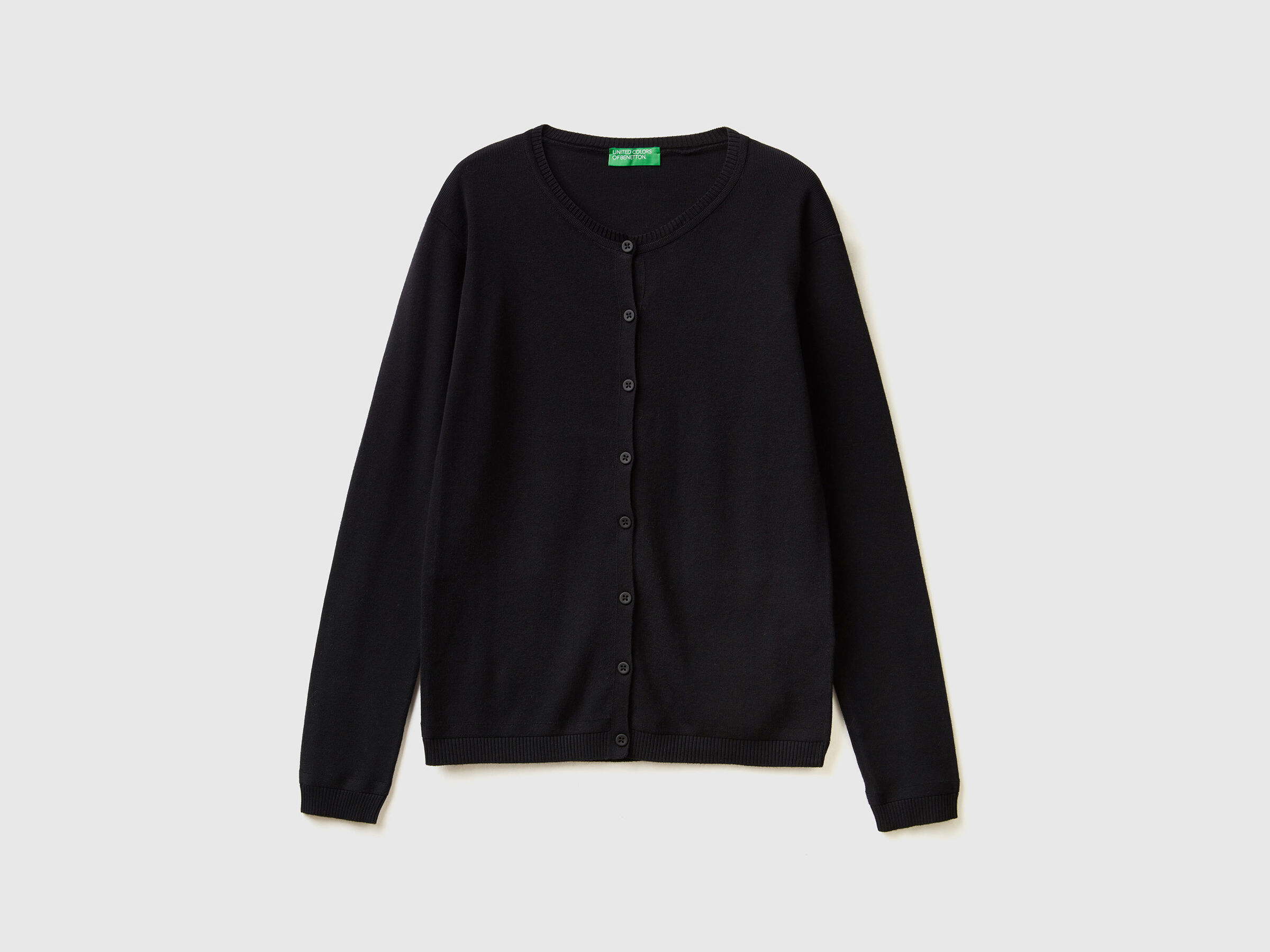 Crew neck cardigan in pure cotton image number 4