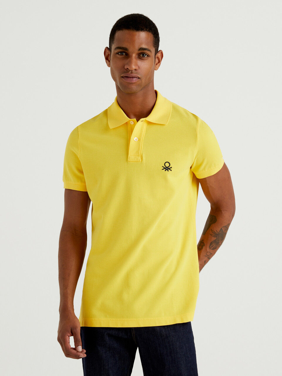 Yellow slim fit polo
