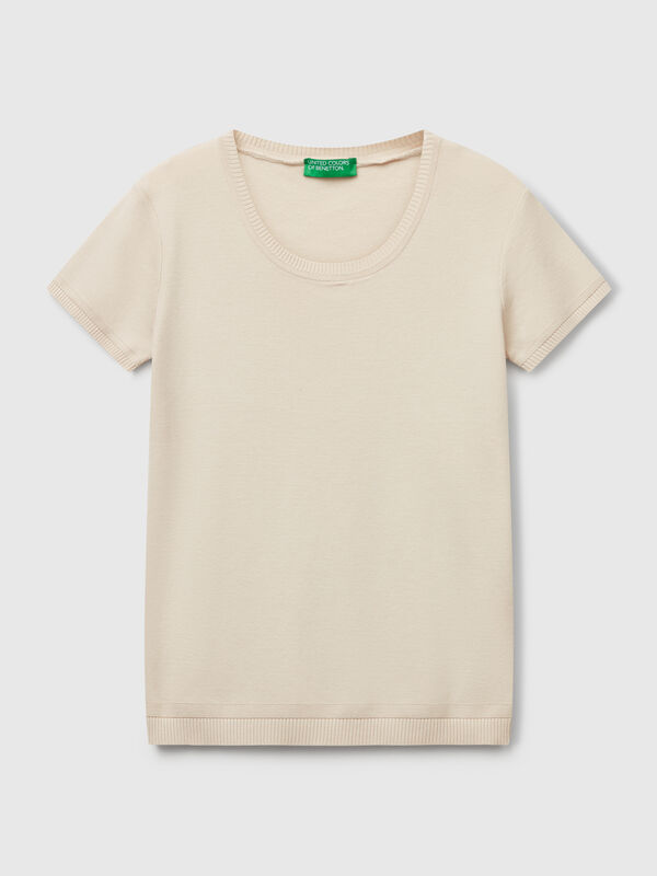 Short sleeve sweater in pure cotton Short sleeve sweater in pure cotton Women