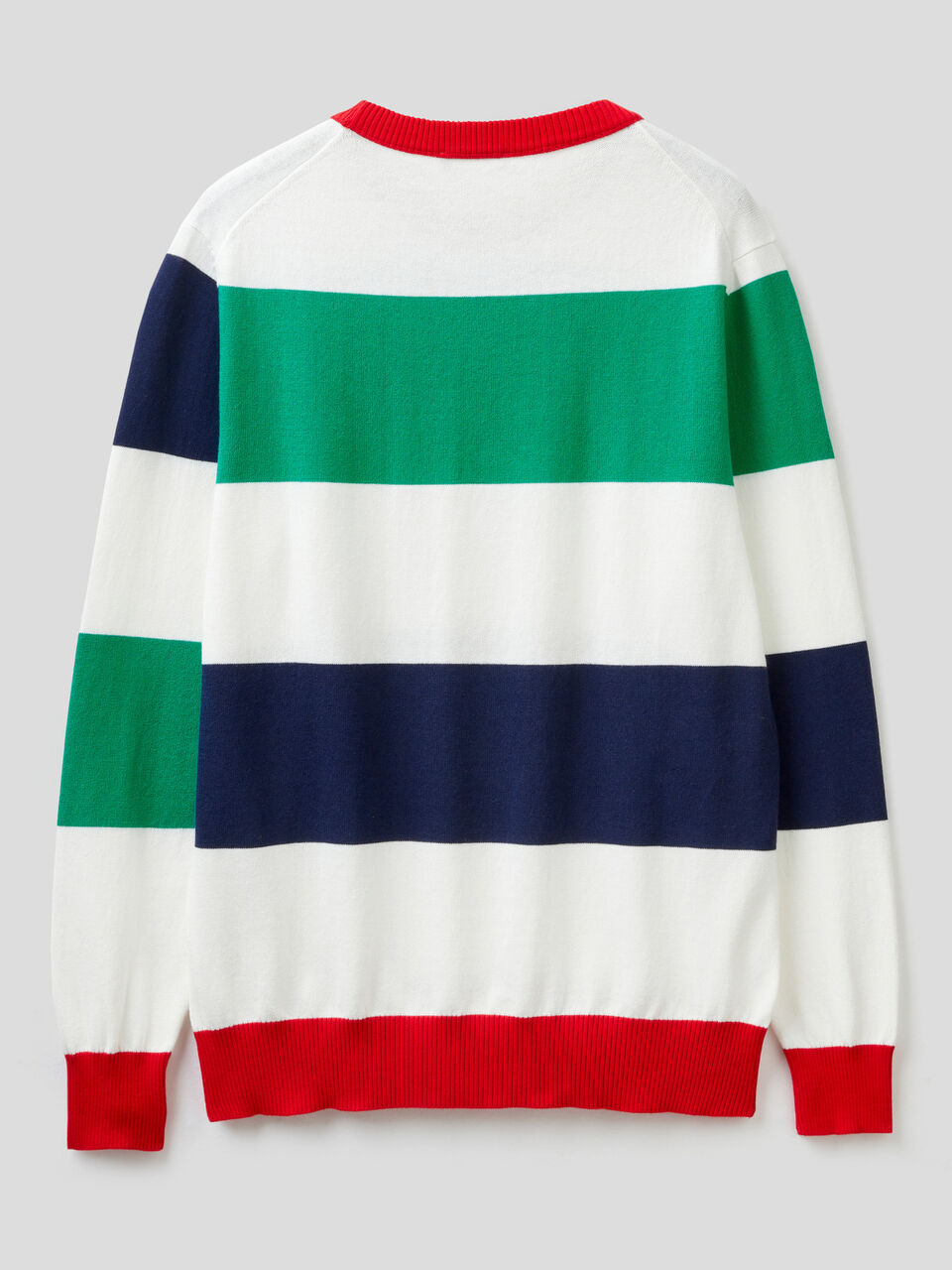 Striped 100% cotton sweater image number 2