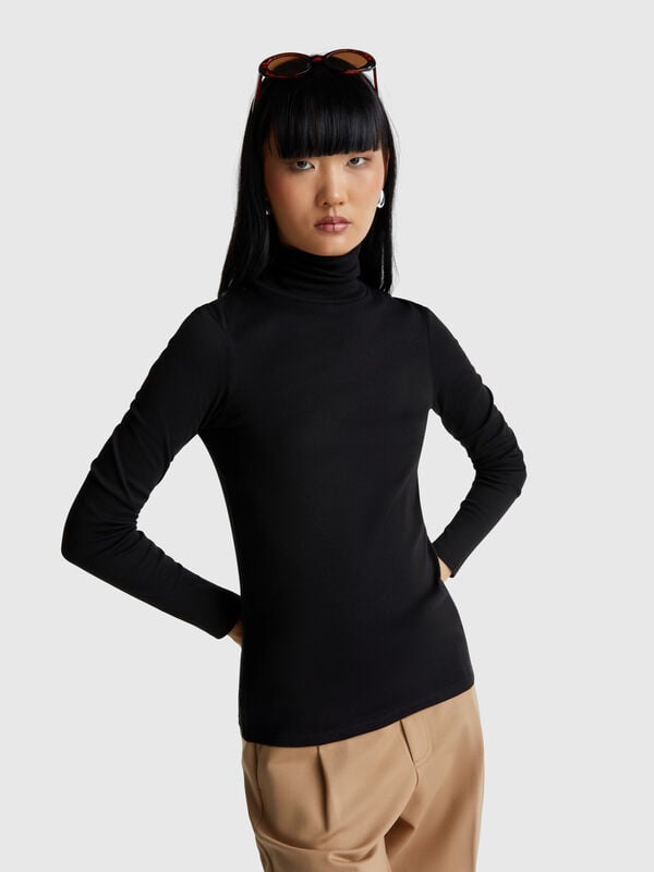 Long sleeve t-shirt with high neck Women