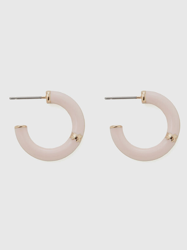Light pink C hoop earrings Women