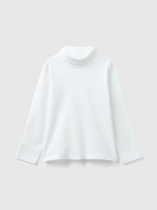 Turtleneck t-shirt in warm organic cotton Junior Girl
