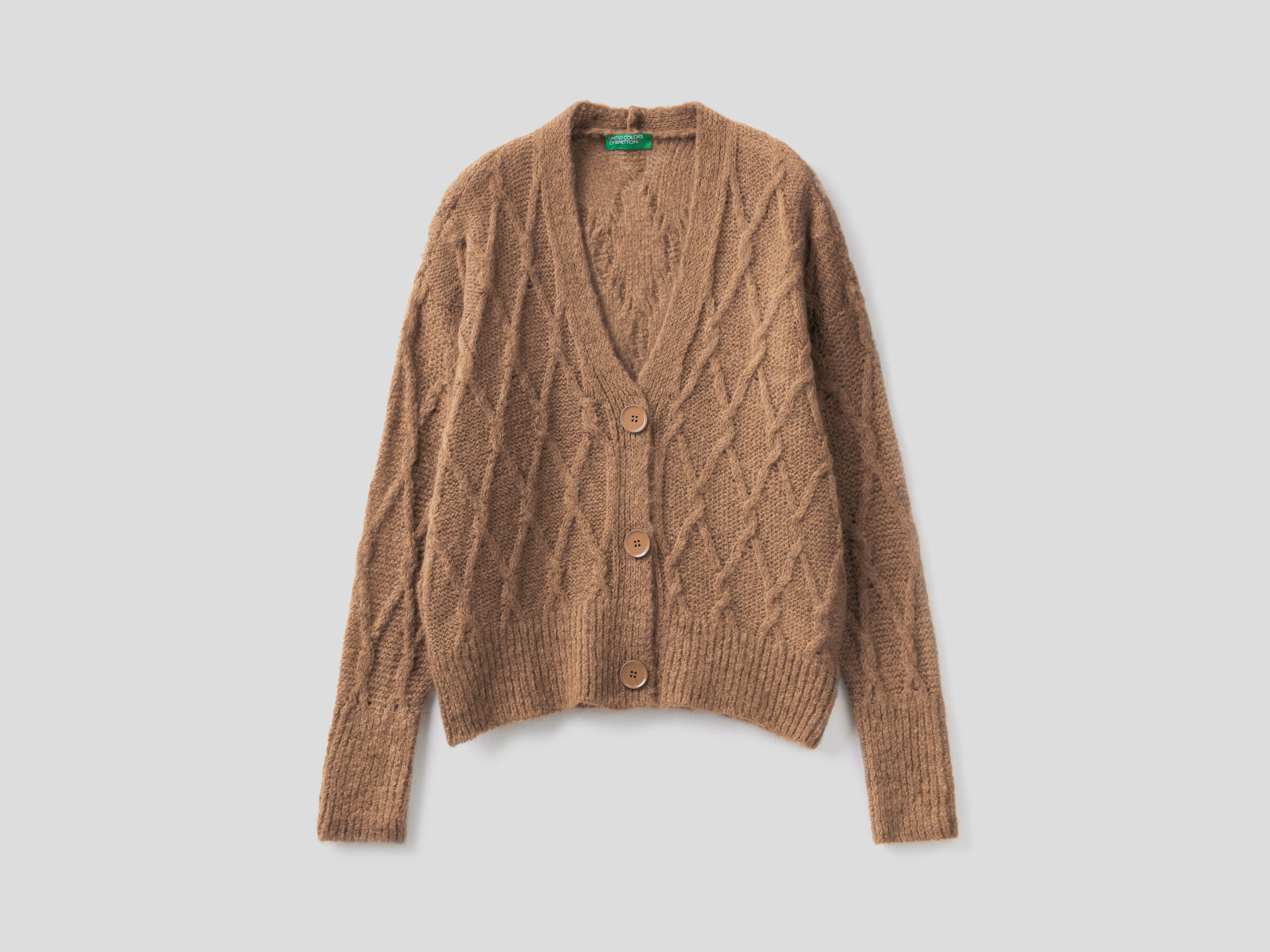 Lace look V-neck cardigan image number 4
