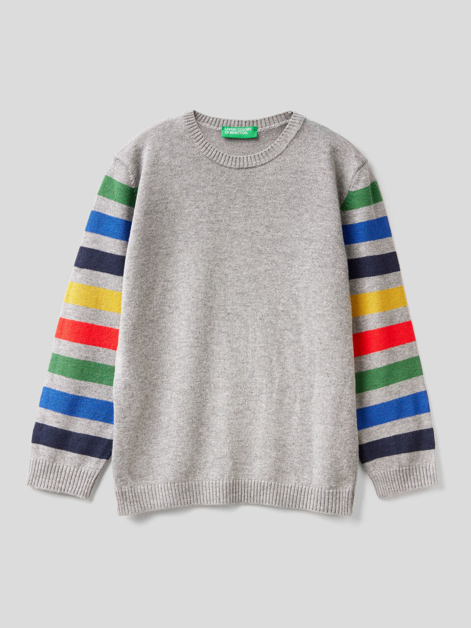 Striped sweater in wool blend image number 1